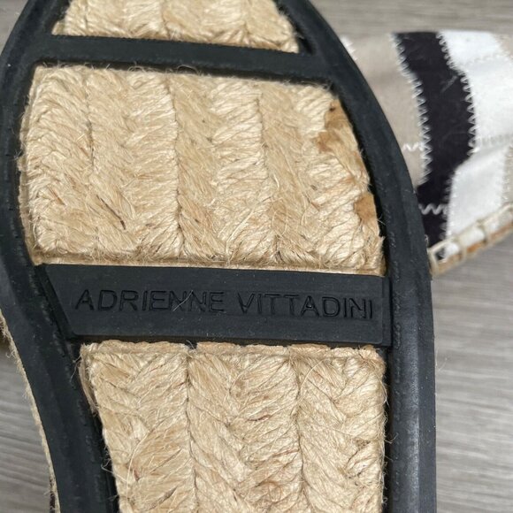 Adrienne Vittadini Women's Size 7.5M Black/Tan/White Stripe Slip on Casual Flats - Picture 10 of 12